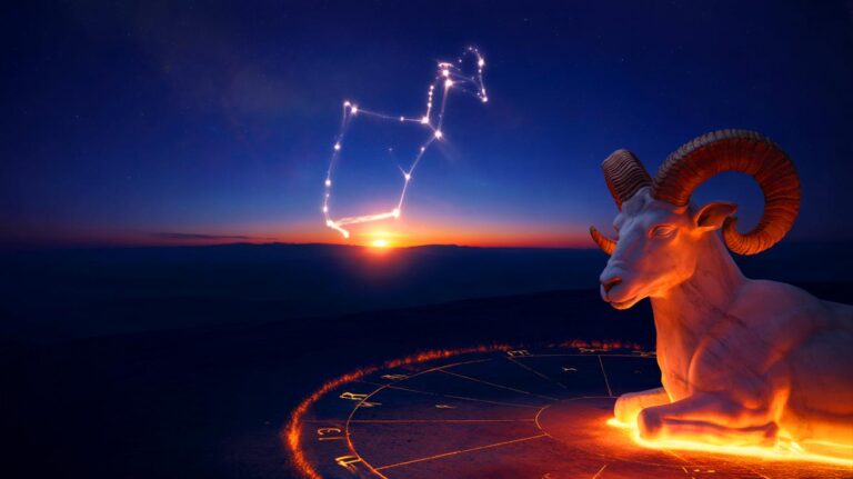 Illustration von Sonne im Widder am 19. März 2026, leuchtend im Tierkreis des täglichen Horoskops