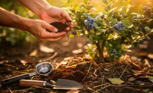 Illustration von [Kaffeeresten als Mulch und Kompostzusatz zur Pflanzenstärkung im Garten]