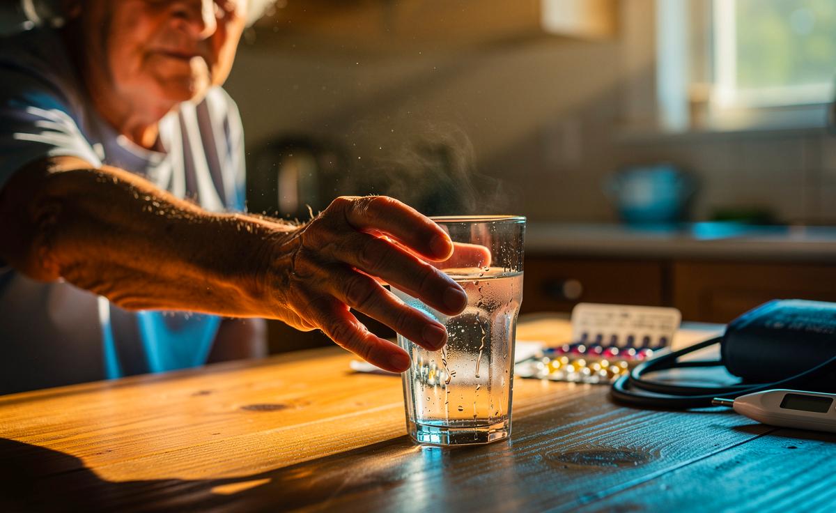 Illustration von Trinkwassermangel im Alter und den vermeidbaren Gesundheitsschäden