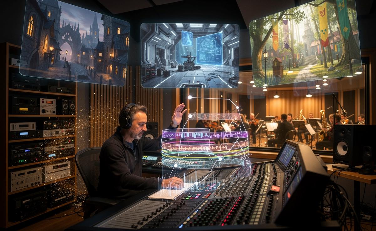 Illustration von Blizzards Glanzzeiten, in denen starke Komponisten mit klarer Klangmarke und adaptivem Audio die Salmler als Sample-Kuratoren überflüssig machen